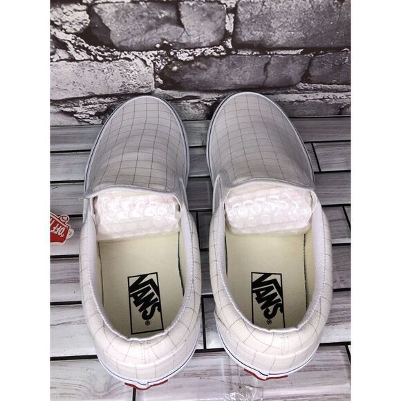 Vans Classic Slip-On Checkerboard Day White Canvas Sneakers Shoes Women 9.5M US - Picture 7 of 16